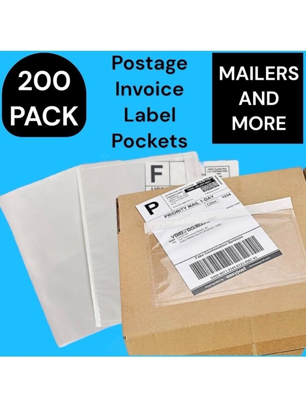 200 (7.5 X 5.5) Clear Postage Invoice Label Pockets PRICE FIRM - Picture 3 of 9